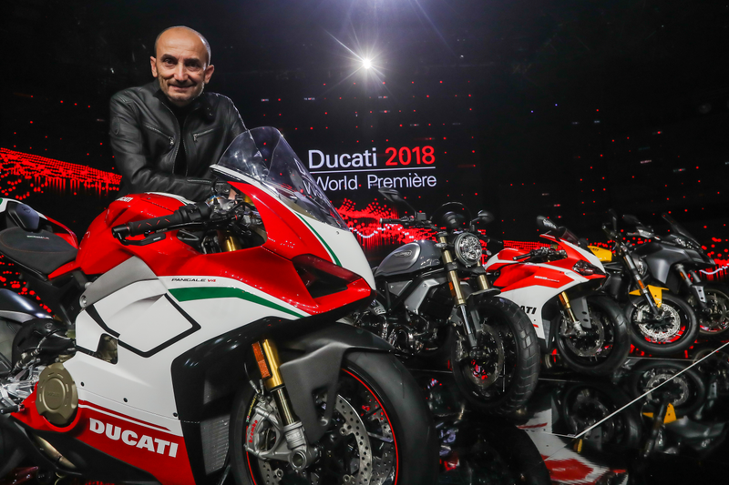 Ducati chief Claudio Domenicali gravitates to the Panigale V4 Speciale. Hard to blame him.
